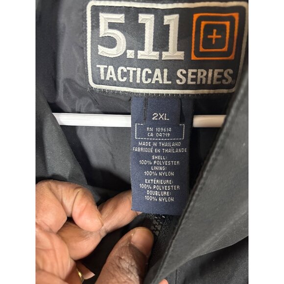 5.11 Tactical Series Mens 2XL Black Windbreaker Jacket Polyester/Nylon - Picture 4 of 10